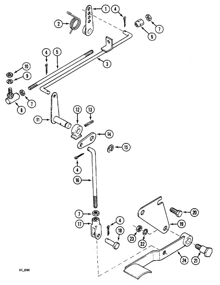 Схема запчастей Case IH 3220 - (3-022) - FOOT ACCELERATOR, TRACTOR WITHOUT CAB (03) - FUEL SYSTEM