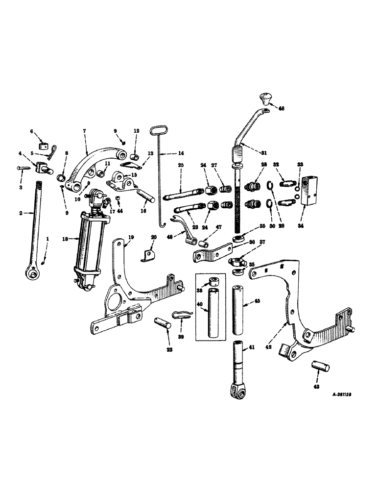 Схема запчастей Case IH 400-SERIES - (428) - ATTACHMENTS, SIDE PLATES AND LEVELING SCREW, 3-1/2 X 8 INCH HYDRAULIC CYLINDER AND CONNECTIONS Attachments