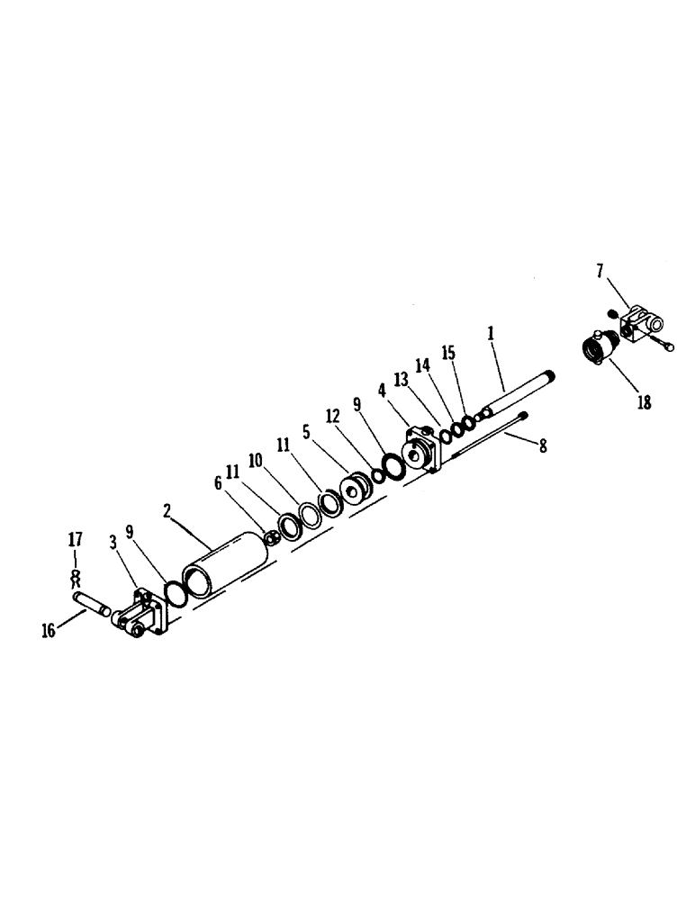 Схема запчастей Case IH 1200W-SERIES - (042) - HYDRAULIC CYLINDER 3 INCHES X 8 INCHES WITH STROKE CONTROL, HYDRAULIC CYLINDER, NEW STYLE 