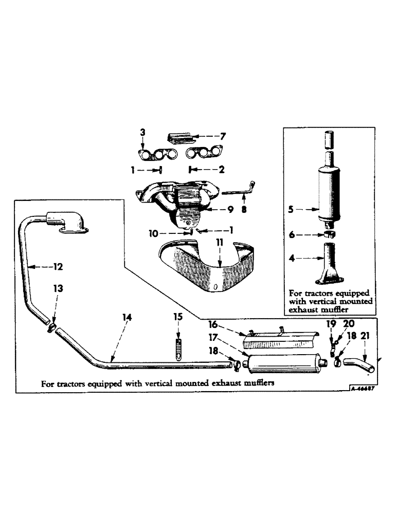 Схема запчастей Case IH 350 - (040) - CARBURETED ENGINE, ENGINE EXHAUST SYSTEM (01) - ENGINE