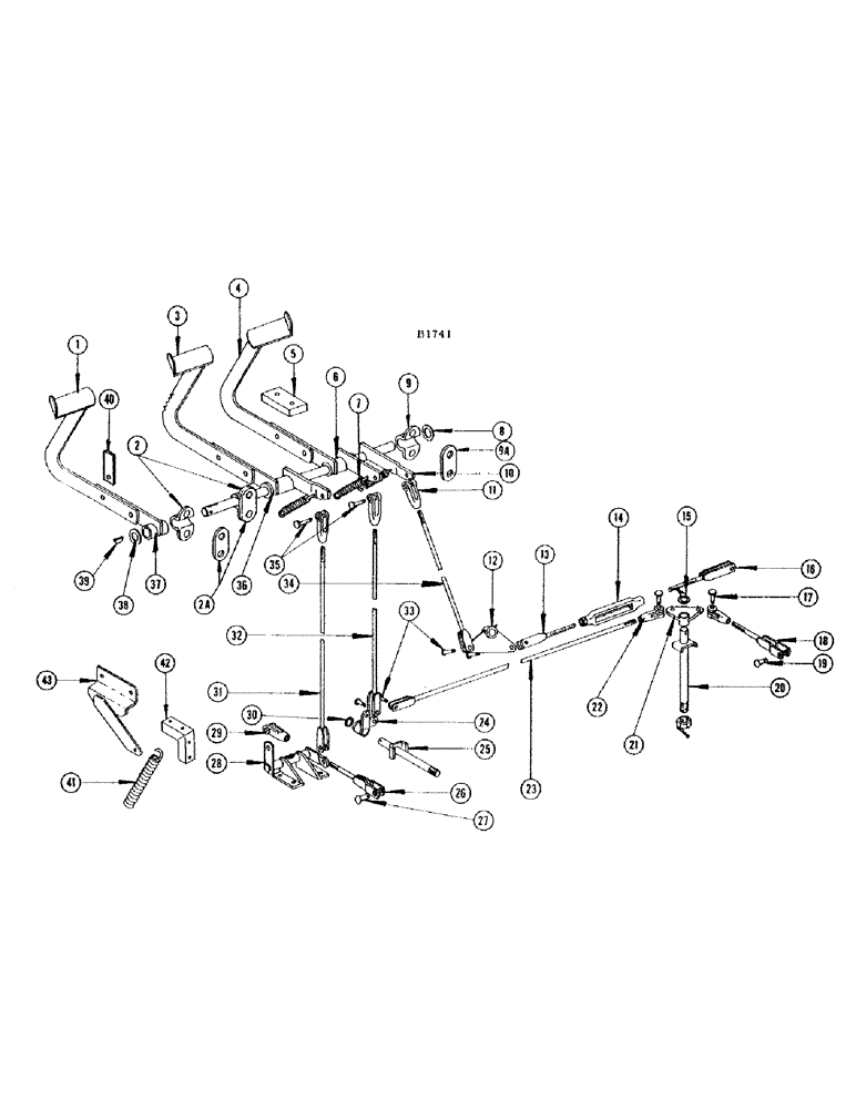 Схема запчастей Case IH 660 - (280) - TURNING BRAKE PEDAL AND LINKAGE 