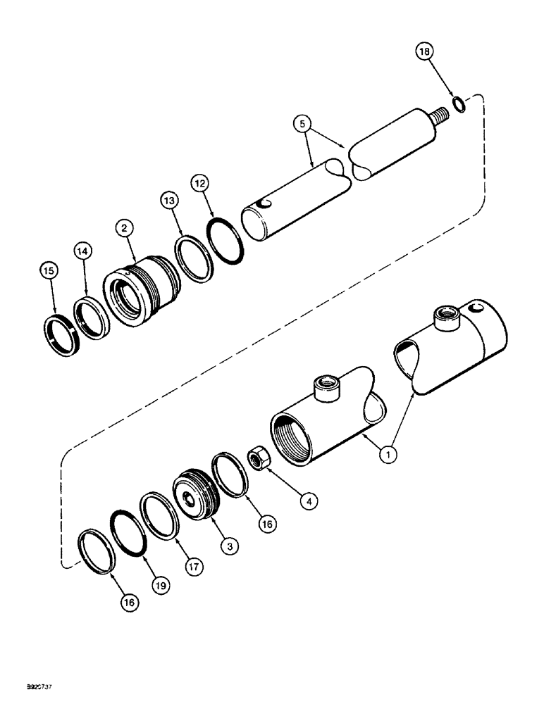 Схема запчастей Case IH 1800 - (8-68) - BASKET LIFT MASTER CYLINDER (07) - HYDRAULICS