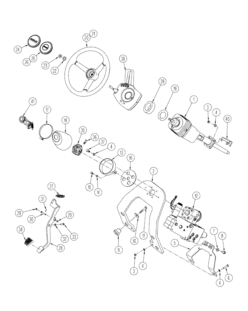 Схема запчастей Case IH STX325 - (05-12) - STEERING WHEEL AND COLUMN ACCUSTEER TRACTOR (05) - STEERING