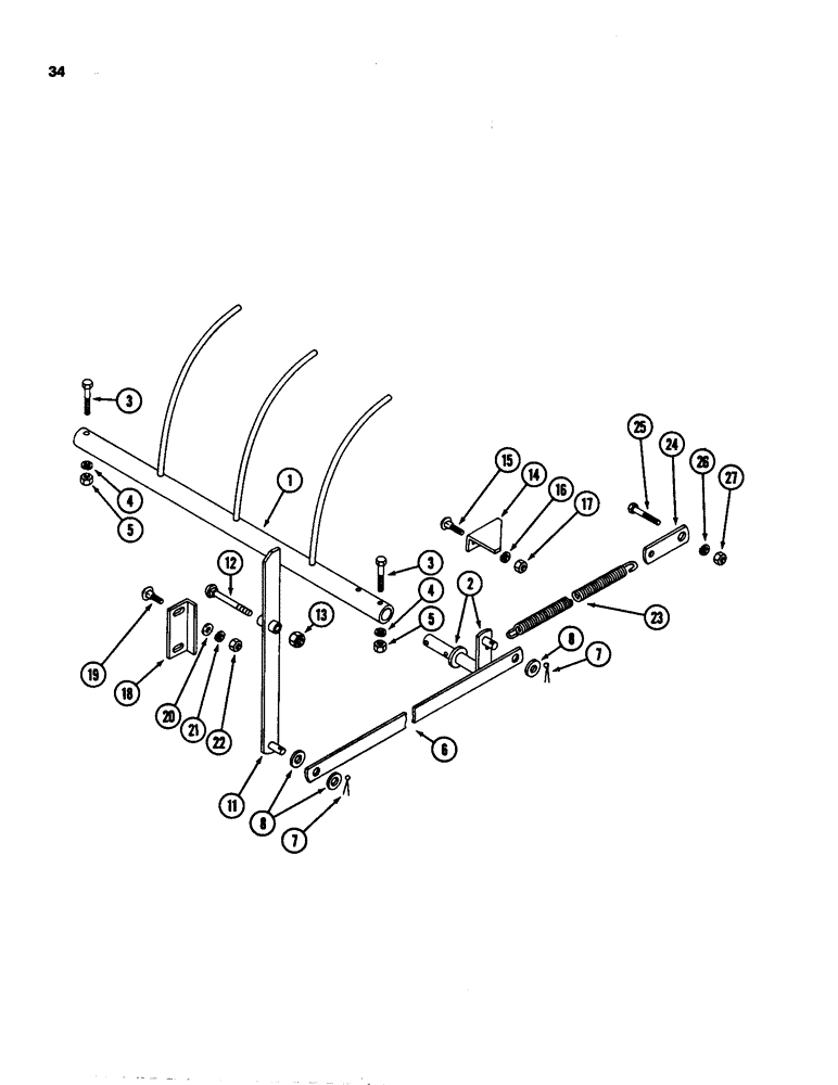 Схема запчастей Case IH 3640 - (34) - TRIP GATE ATTACHMENT 