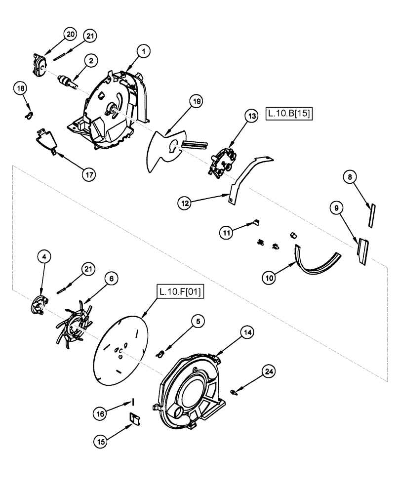 Схема запчастей Case IH 1200 - (L.10.B[13]) - SEED METER ASSEMBLY (BSN CBJ0001596) L - Field Processing