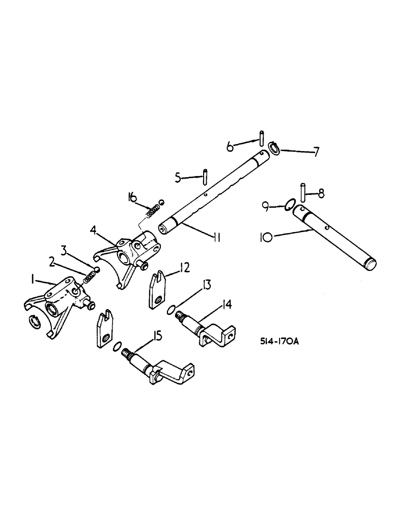 Схема запчастей Case IH 484 - (00E20) - GEAR SHIFT MECHANISM - RANGE TRANSMISSION, 484 (04) - Drive Train