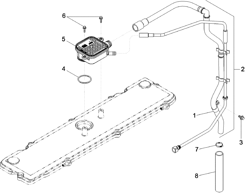 Схема запчастей Case IH 620 - (02-14) - CRANKCASE, BREATHER (01) - ENGINE