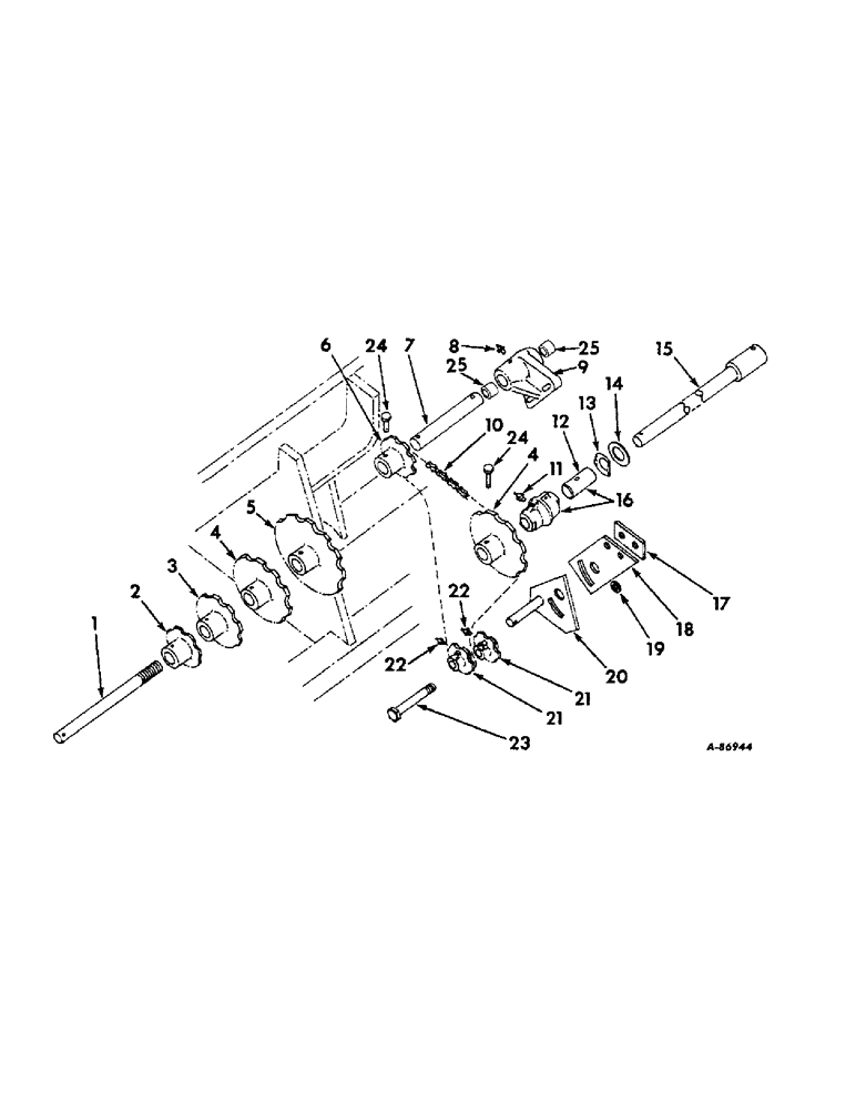 Схема запчастей Case IH DRY - (A-019) - DRY FERTILIZERS, DRIVE UNIT, FOR SIX ROW 