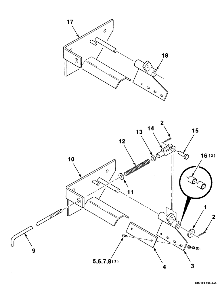 Схема запчастей Case IH 8455T - (6-06) - TWINE CUTOFF ASSEMBLY (14) - BALE CHAMBER