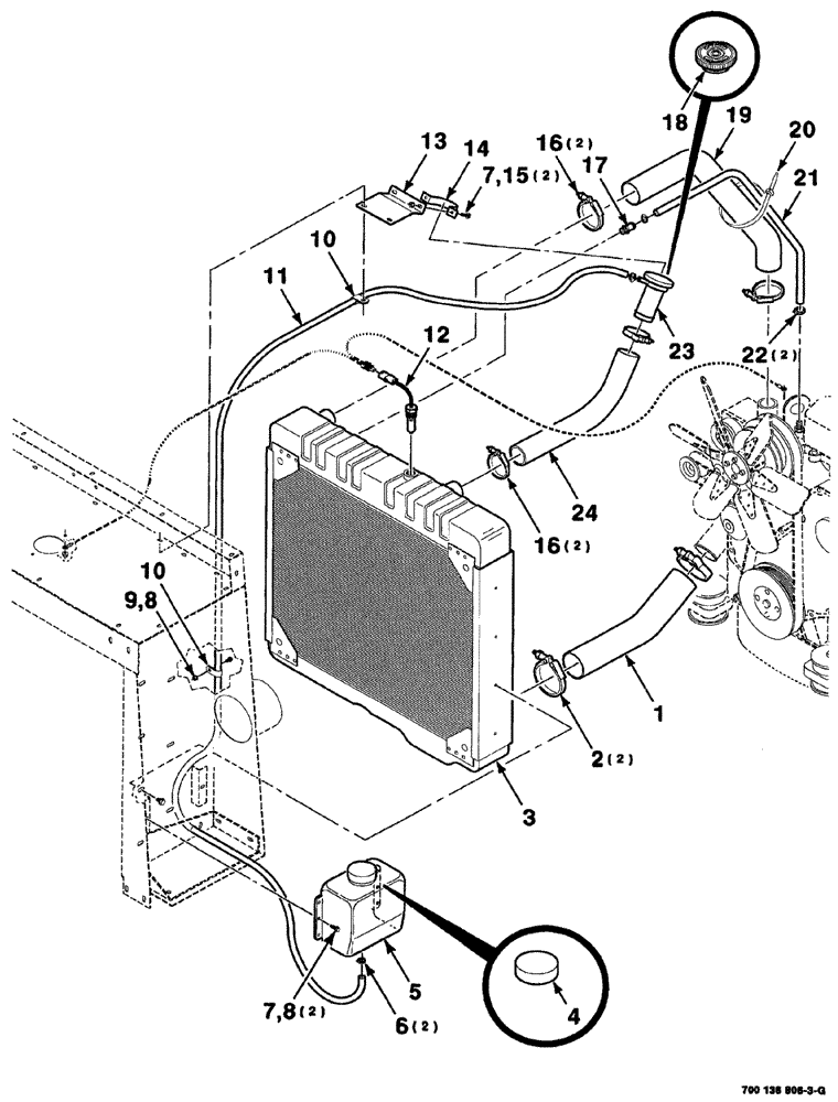 Схема запчастей Case IH 8880 - (02-016) - RADIATOR, HOSES AND MOUNTING ASSEMBLY (10) - ENGINE