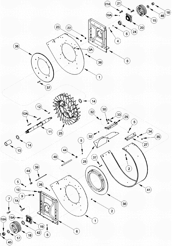 Схема запчастей Case IH 620 - (09C-09) - REAR FAN (15) - HANDLING SYSTEM