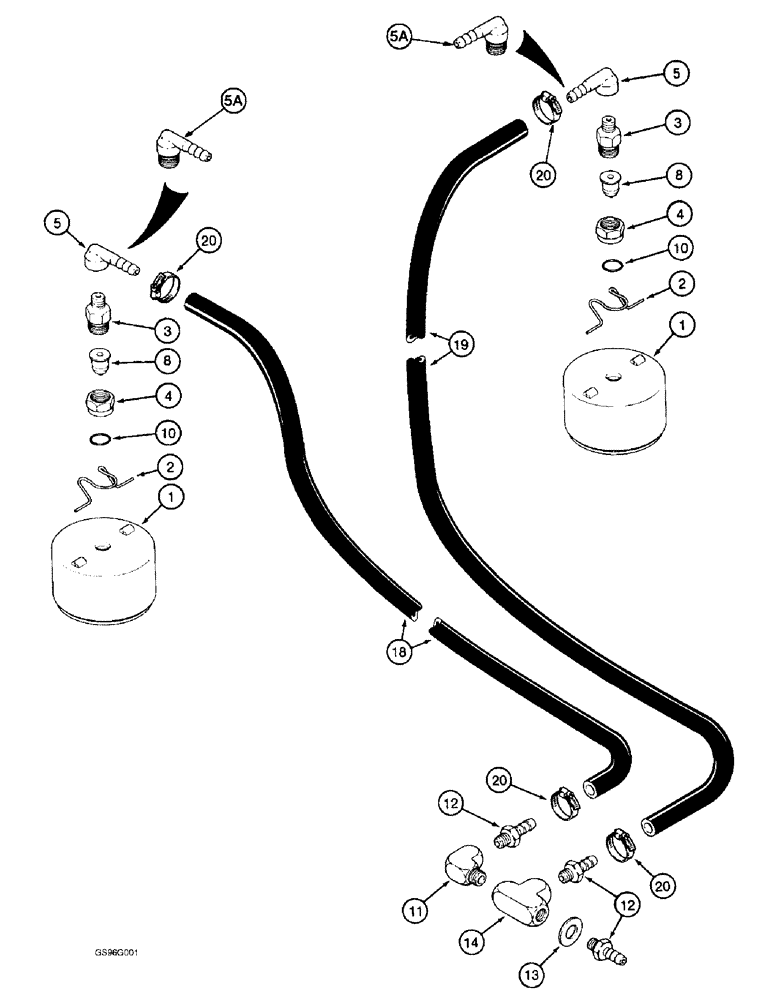 Схема запчастей Case IH 2044 - (9A-44) - WATER SYSTEM IN DRUM (13) - PICKING SYSTEM