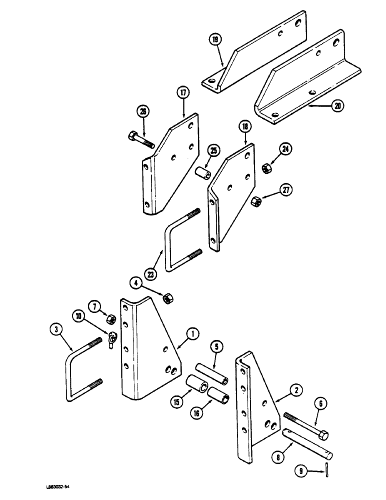 Схема запчастей Case IH 181 - (9-20) - HITCH PARTS, FOLDING FRAME, 20-1/2, 27-1/2, 30-1/2 AND 41 FOOT HOE, PRIOR TO P.I.N. JAG 0211512 (09) - CHASSIS/ATTACHMENTS