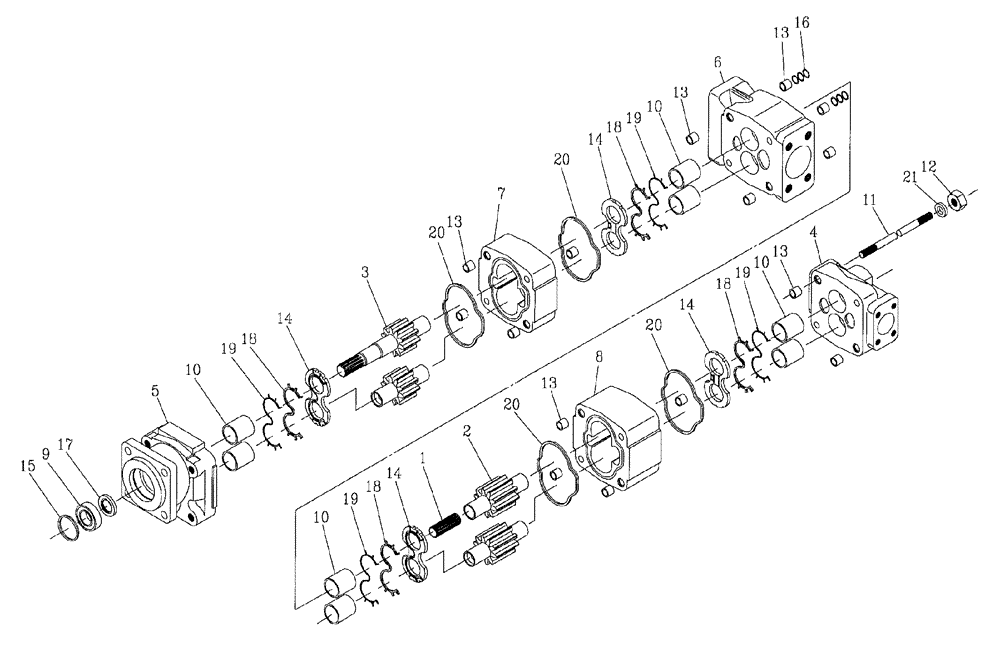 Схема запчастей Case IH 7700 - (B04[10]) - HYDRAULIC PUMP,  COMMERCIAL, 125,M11,330,3306 Hydraulic Components & Circuits