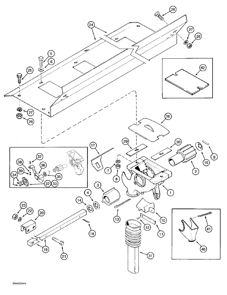 Схема запчастей Case IH 7100 - (9-036) - GRAIN FEED SHAFT (09) - CHASSIS/ATTACHMENTS