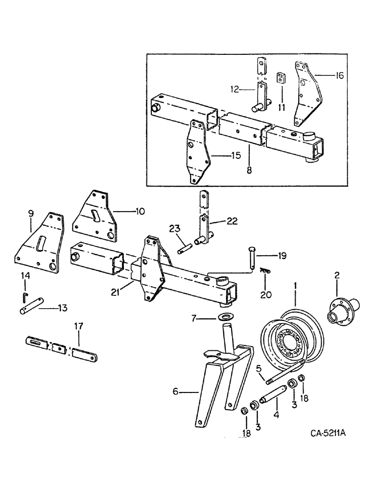 Схема запчастей Case IH 500 - (C-46) - TRANSPORT WHEEL ATTACHMENT, WHEELS, BRACKETS AND CONNECTIONS 