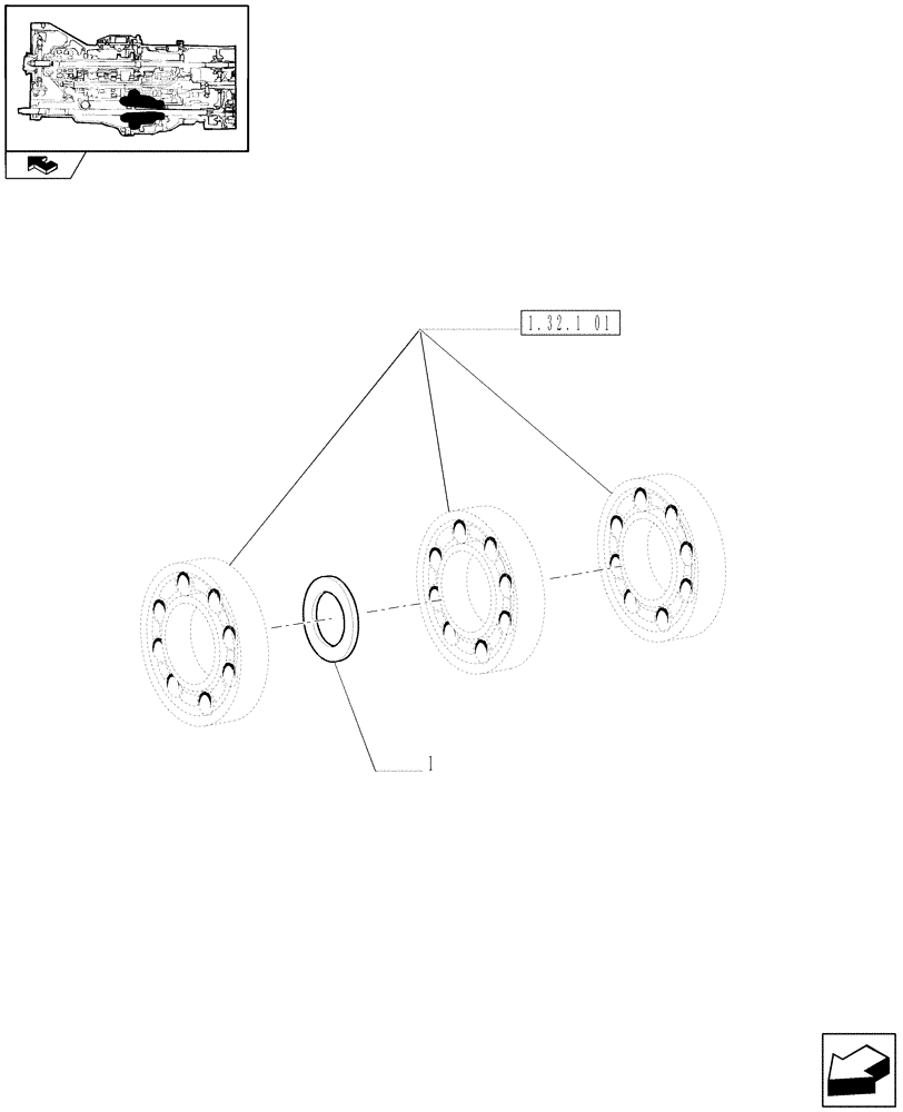 Схема запчастей Case IH PUMA 165 - (1.32.1[02]) - CENTRAL REDUCTION GEARS - SHIMS (03) - TRANSMISSION