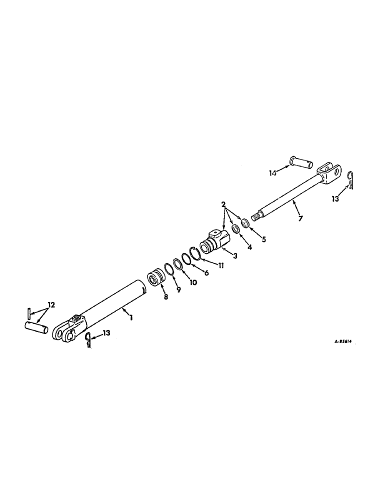 Схема запчастей Case IH 326 - (AB-10) - SINGLE-ACTION HYDRAULIC CYLINDER, 2 IN. DIAMETER, 8 IN. STROKE 