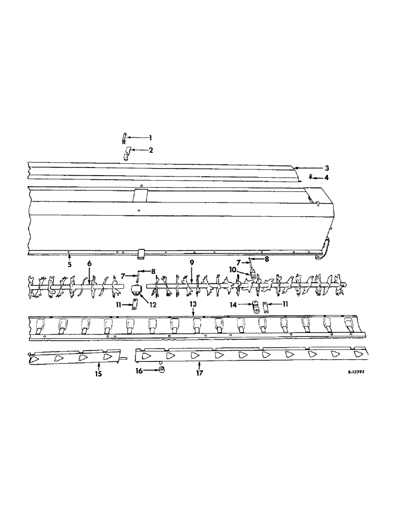 Схема запчастей Case IH 7 - (D-3) - HOPPER, HOPPER BOTTOM AND FEED SHAFT 