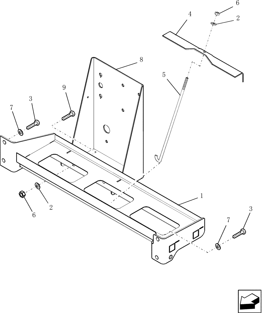 Схема запчастей Case IH 9010 - (55.301.05[02]) - BATTERY TRAY - 9010 (55) - ELECTRICAL SYSTEMS