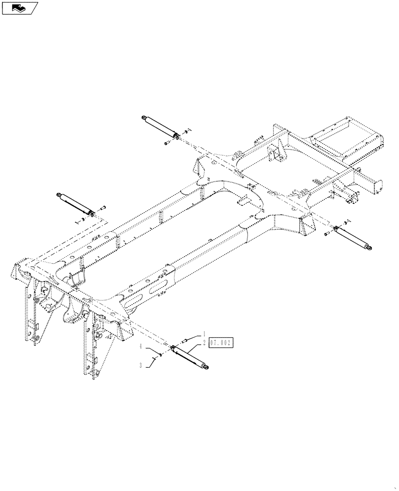 Схема запчастей Case IH 4420 - (06-004) - CYLINDER, AXLE GROUP Hydraulic Plumbing