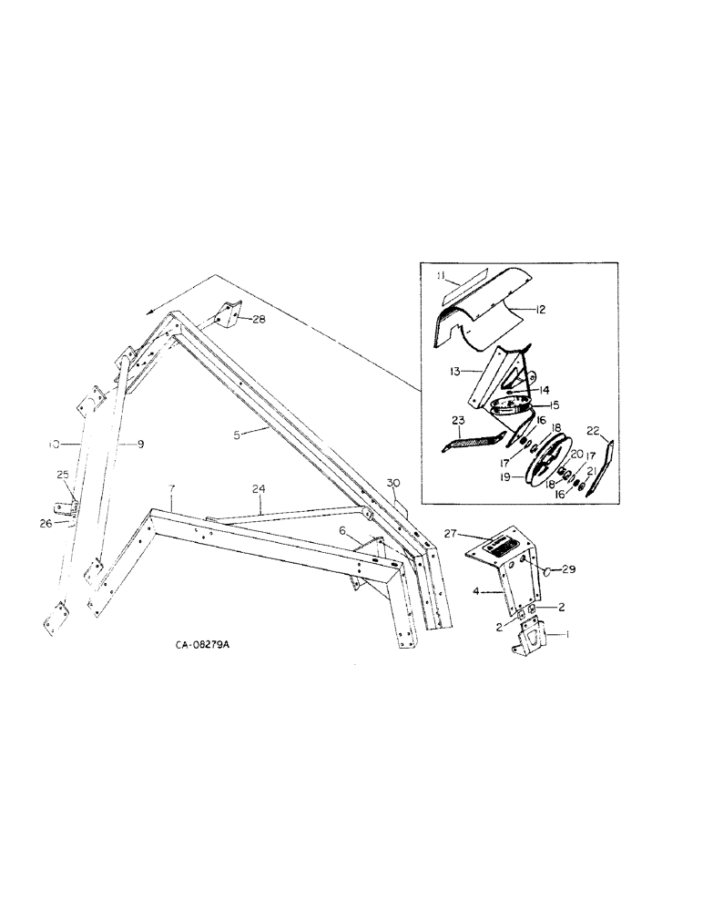 Схема запчастей Case IH 96 - (G-02) - MAIN FRAME, BELT SHIELD AND DRIVE PARTS 