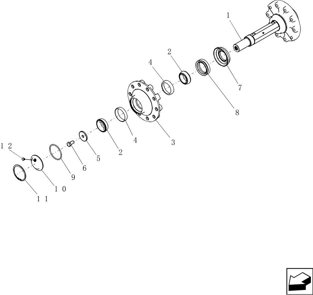 Схема запчастей Case IH 9120 - (48.130.02) - TRACK DRIVE - REAR IDLER WHEELS AXLE - NA ONLY - 8120, 9120 (48) - TRACKS & TRACK SUSPENSION