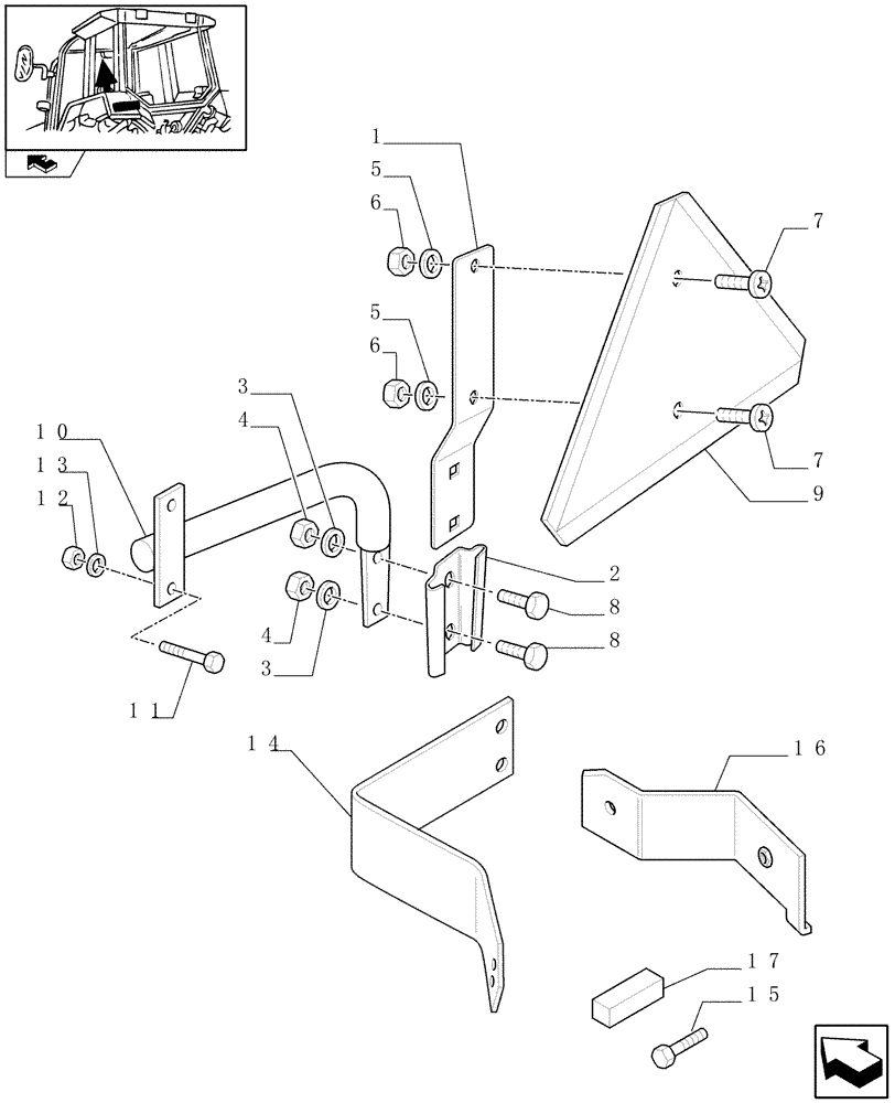 Схема запчастей Case IH PUMA 125 - (1.99.3) - SLOW MOVING VEHICLE SIGN (VAR.330712-331712) (10) - OPERATORS PLATFORM/CAB