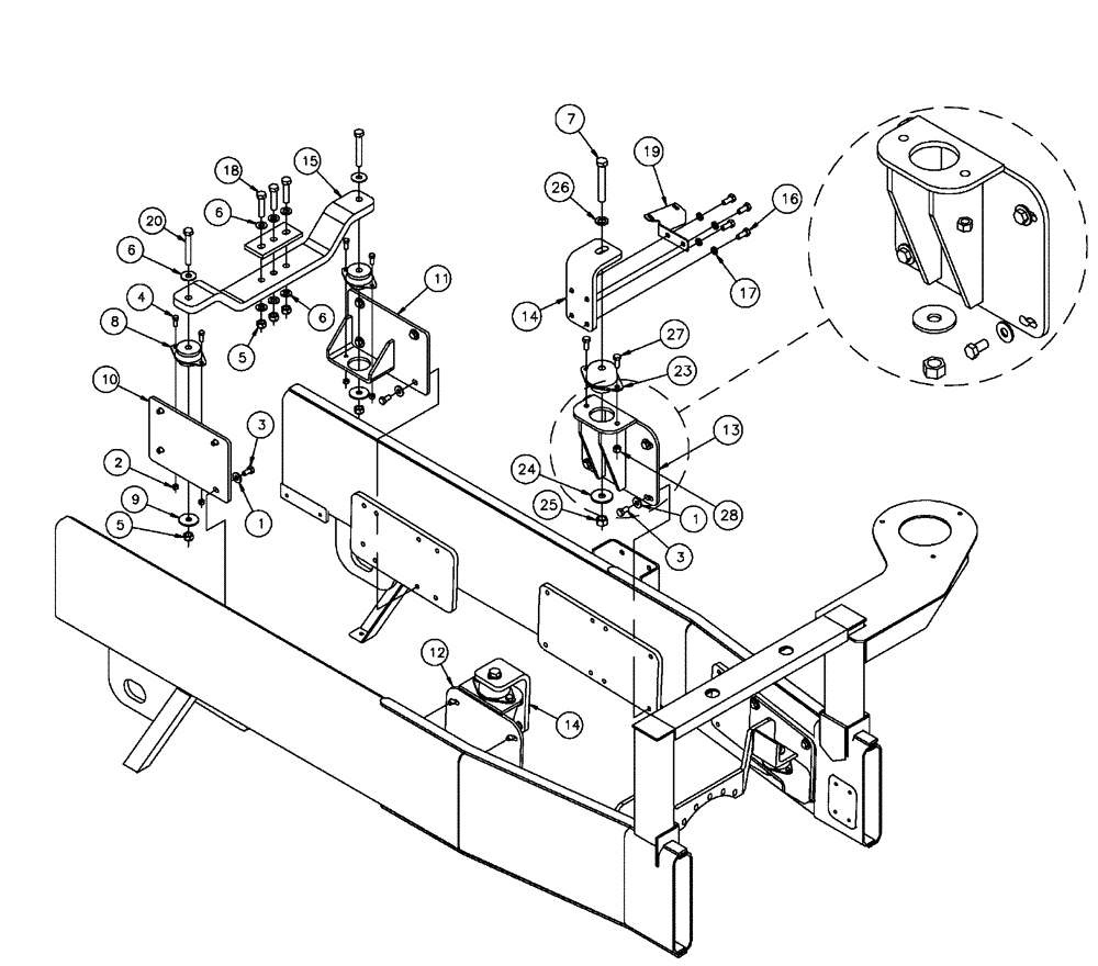 Схема запчастей Case IH FLX3300B - (02-003) - ENGINE MOUNTING (01) - ENGINE