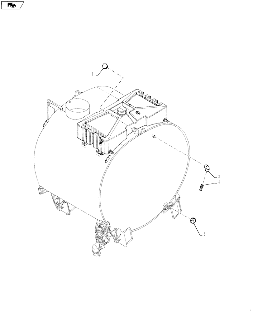 Схема запчастей Case IH 4420 - (09-088) - REAR TANK PLUMBING, RINSE Liquid Plumbing