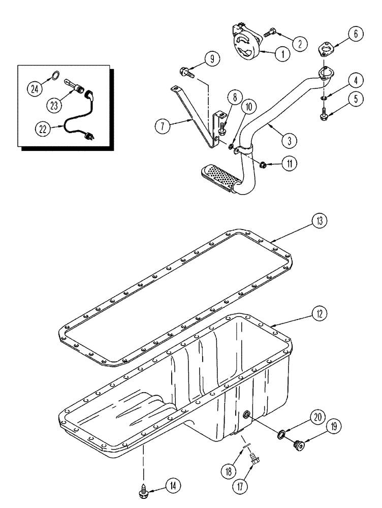 Схема запчастей Case IH FLX3010 - (02-045) - OIL PUMP AND OIL PAN, FLX 3010 (01) - ENGINE