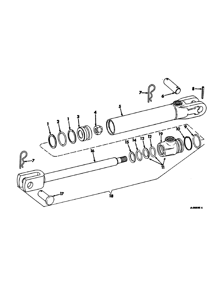 Схема запчастей Case IH 211 - (E-25) - HYDRAULIC CYLINDER, DOUBLE ACTION, 3 IN. X 8 IN. 