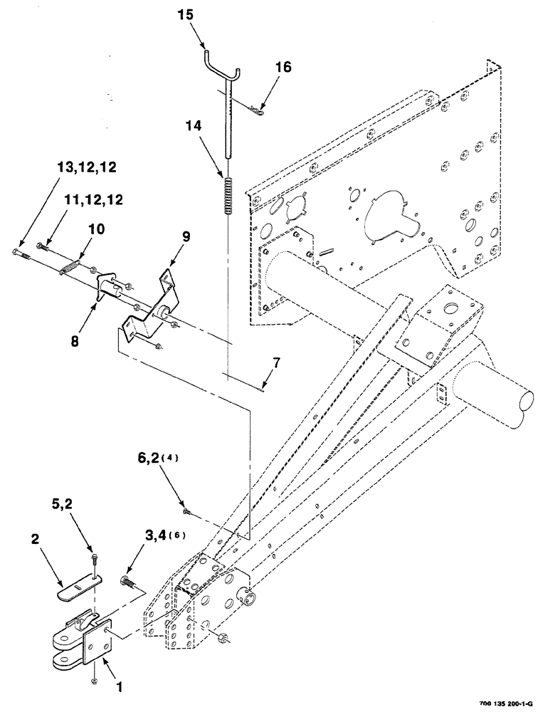 Схема запчастей Case IH RS561A - (7-004) - HITCH AND TONGUE ASSEMBLY (12) - MAIN FRAME