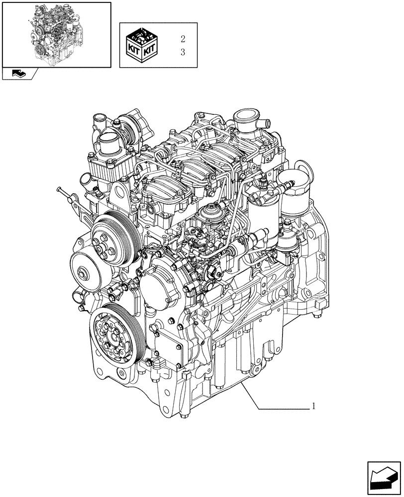 Схема запчастей Case IH FARMALL 65C - (0.02.1) - ENGINE ASSY (01) - ENGINE