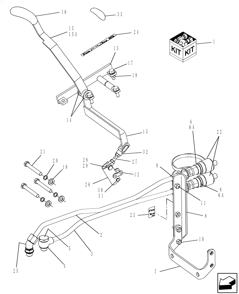 Схема запчастей Case IH FARMALL 50 - (07.08) - REAR REMOTE #1 COMPLETING KIT - 719933046 (07) - HYDRAULIC SYSTEM