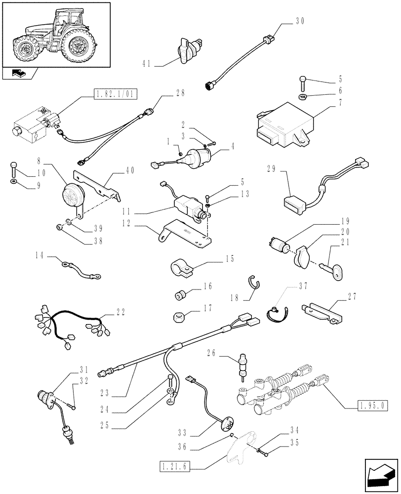 Схема запчастей Case IH FARMALL 105U - (1.75.4[05]) - ELECTRICAL EQUIPMENT (06) - ELECTRICAL SYSTEMS