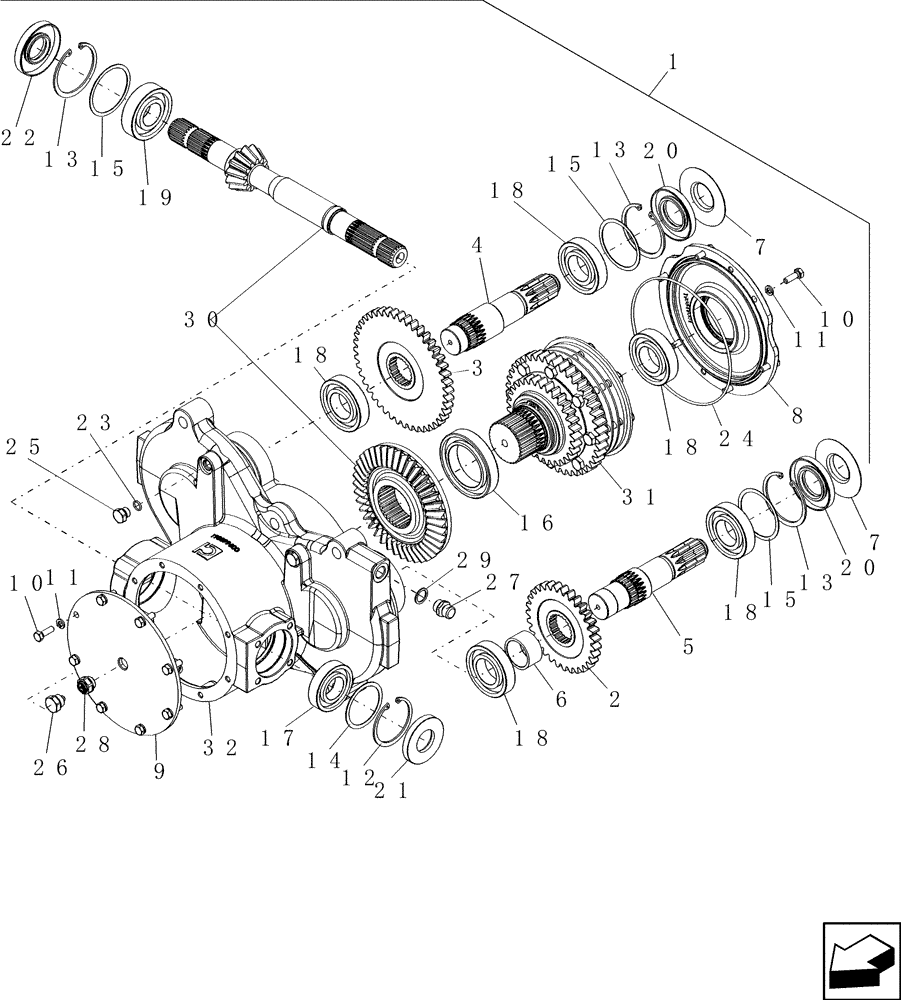 Схема запчастей Case IH 7010 - (60.150.02[02]) - GEARBOX - FEEDER CONVEYOR DRIVE, WITH ROCK TRAP DRIVE - PIN HAJ201168 & AFTER - 7010/8010 (60) - PRODUCT FEEDING