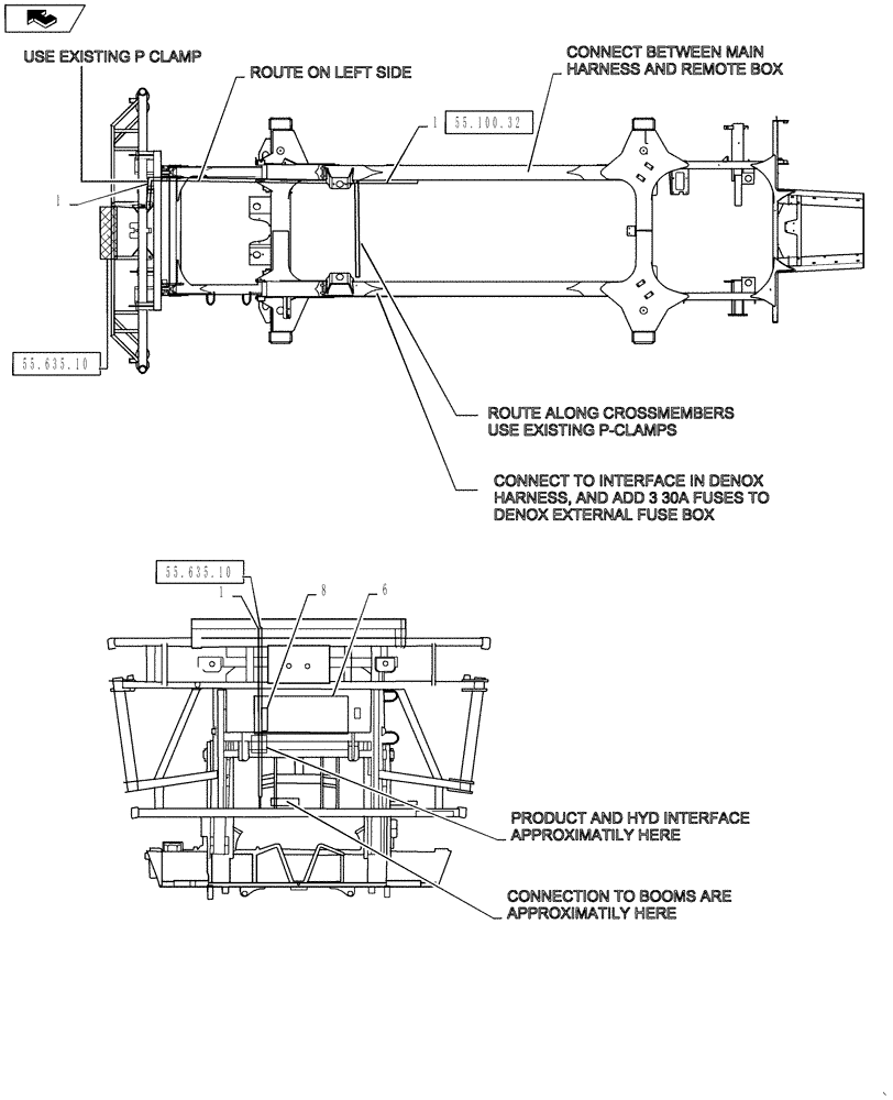 Схема запчастей Case IH 4430 - (55.635.09) - AIM COMMAND, 90/100 BOOM MAIN HARNESS GROUP (55) - ELECTRICAL SYSTEMS