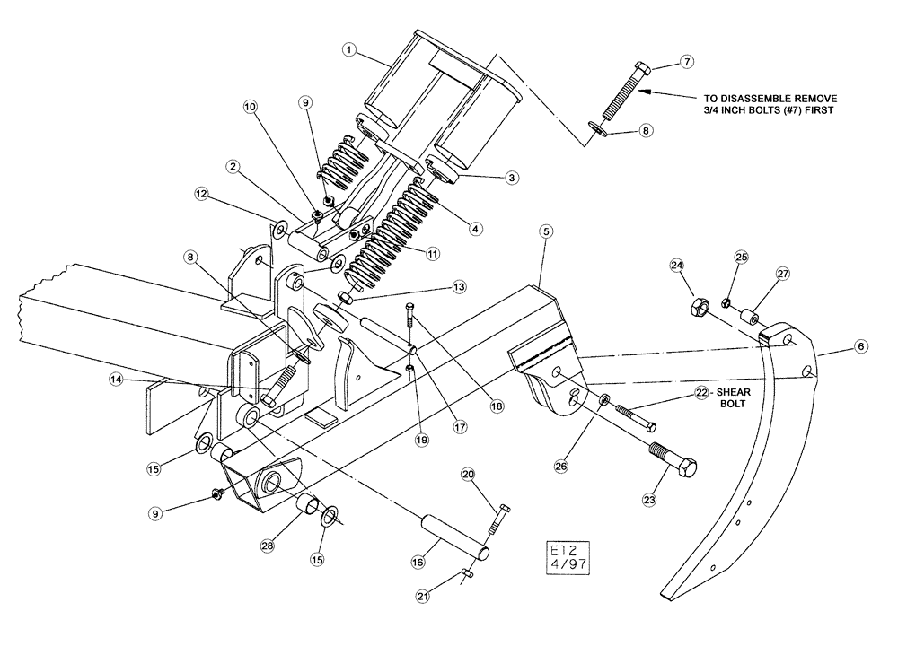 Схема запчастей Case IH 730C - (75.200.03) - MAIN FRAME AUTO-RESET ASSEMBLY (09) - CHASSIS/ATTACHMENTS