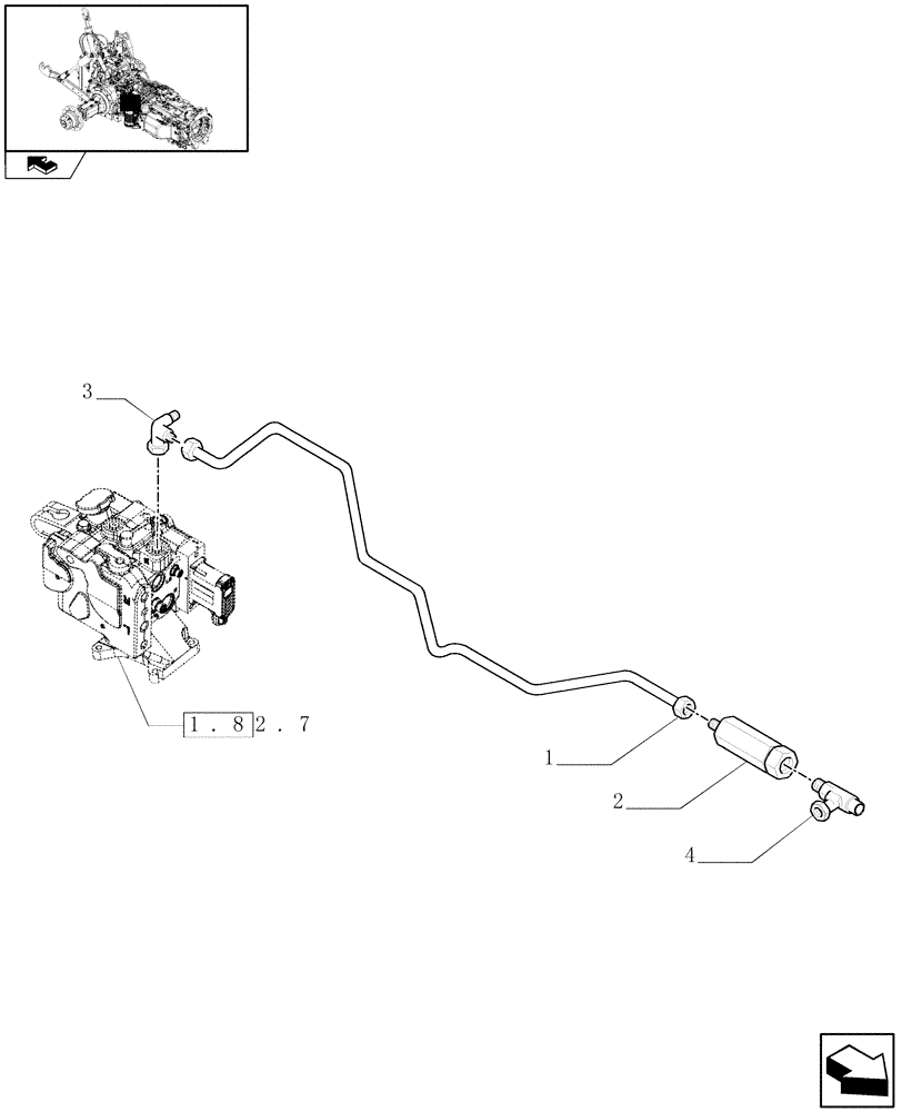 Схема запчастей Case IH PUMA 225 - (1.29.7/01[01A]) - (VAR.004) 150 L/MIN PUMP W/EDC - TRANSMISSION OIL COOLER - PIPES AND SUPPORTS - D6417 (03) - TRANSMISSION