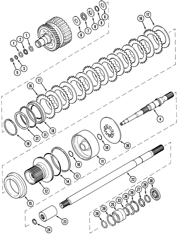 Схема запчастей Case IH 5130 - (6-100) - MFD, CLUTCH AND DRIVE SHAFTS (06) - POWER TRAIN