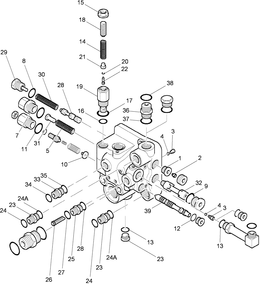 Схема запчастей Case IH 5140 - (8-018) - HYDRAULIC, COMPENSATOR VALVE (08) - HYDRAULICS