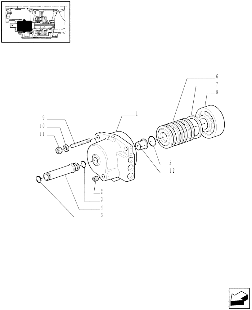 Схема запчастей Case IH JX70U - (1.27.3/01[02]) - (VAR.275-279) POWER SHUTTLE - HI-LO - 30-40 KMH - HYDRAULIC PTO - MANIFOLD & UNIONS (03) - TRANSMISSION