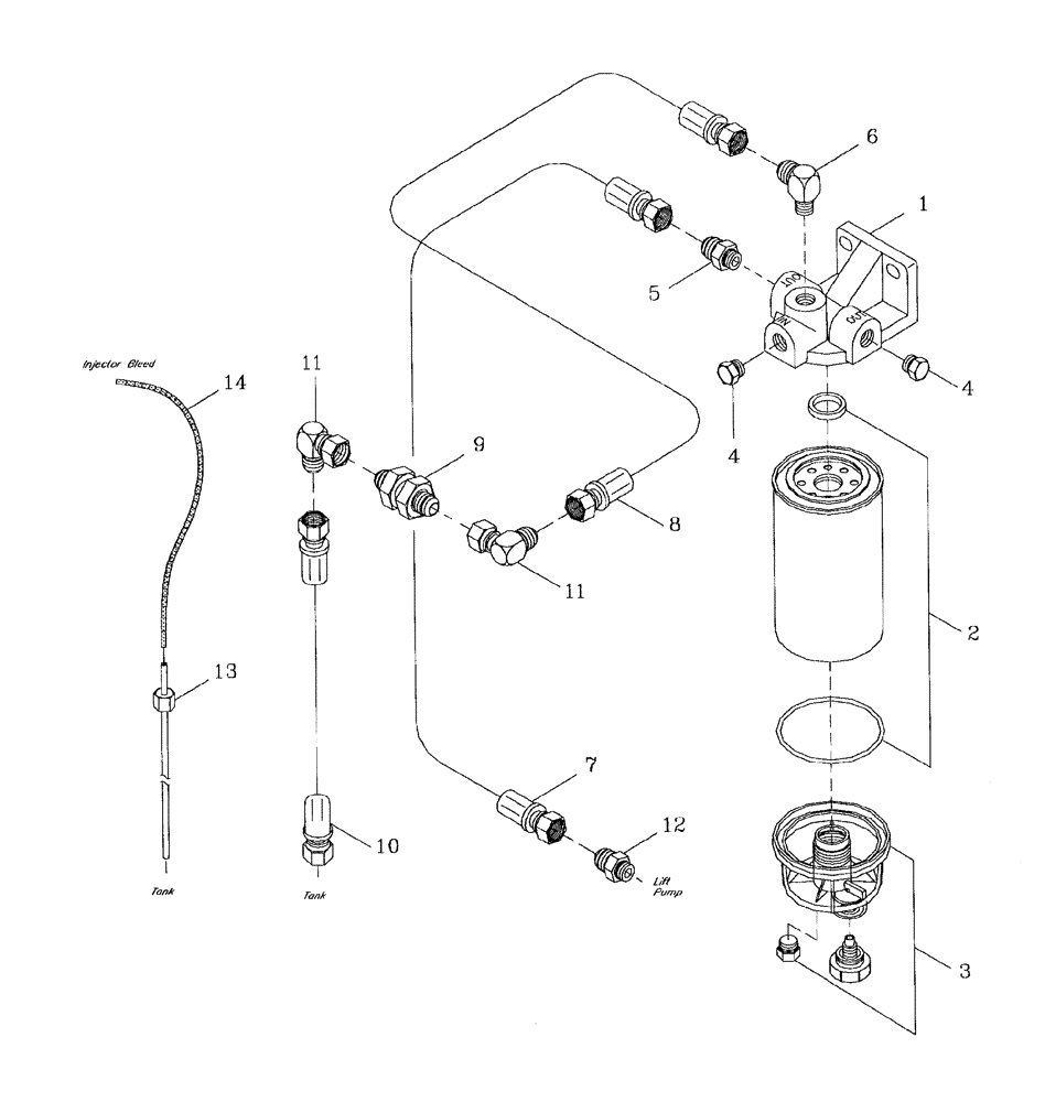 Схема запчастей Case IH AUSTOFT - (C01-02) - WATER SEPARATOR AND FUEL LINES Engine & Engine Attachments