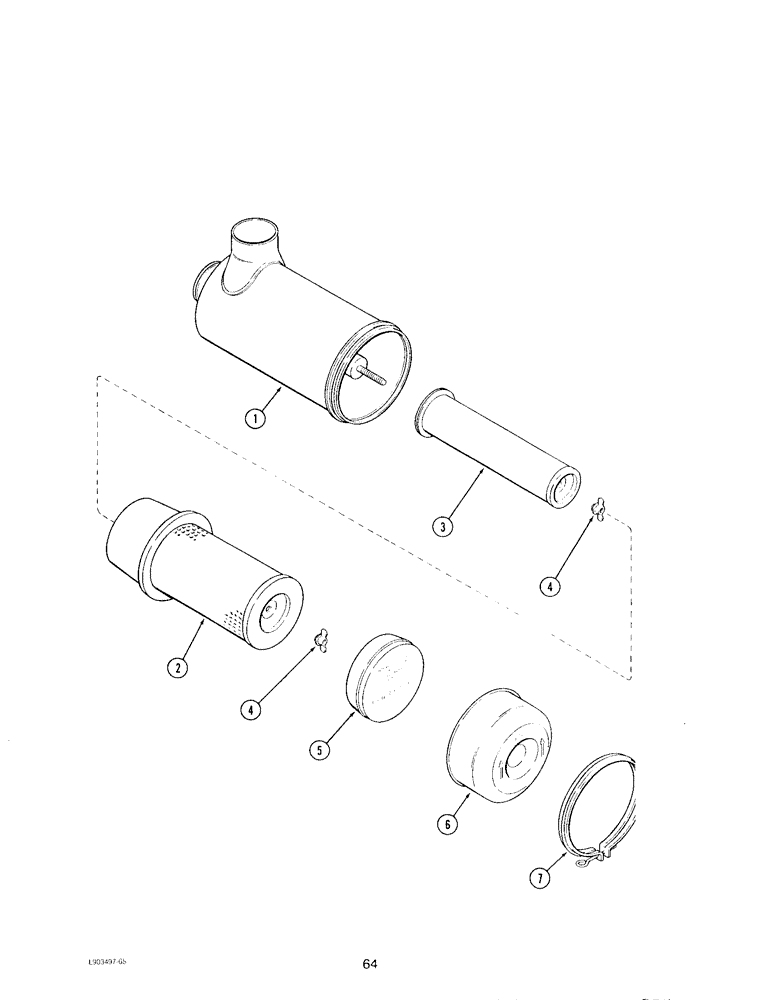 Схема запчастей Case IH 4390 - (064) - AIR CLEANER ASSEMBLY 