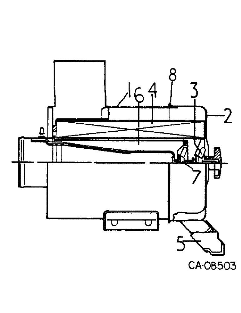 Схема запчастей Case IH 884 - (12-04B) - AIR CLEANER, WITH SAFETY ELEMENT - 1265217C91 Power