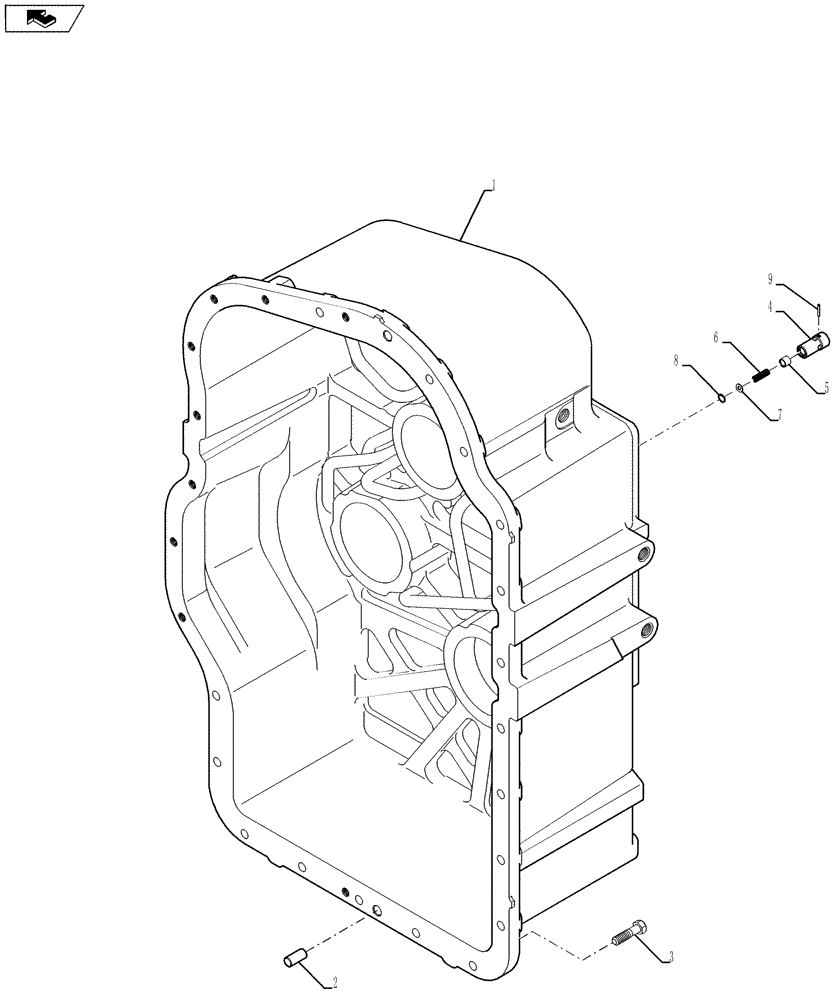 Схема запчастей Case IH QUADTRAC 450 - (21.113.04) - POWER SHIFT TRANSMISSION - FRONT HOUSING (21) - TRANSMISSION