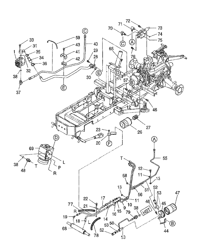 Схема запчастей Case IH DX24E - (07.04) - HYDRAULIC PUMP & PIPING (07) - HYDRAULIC SYSTEM