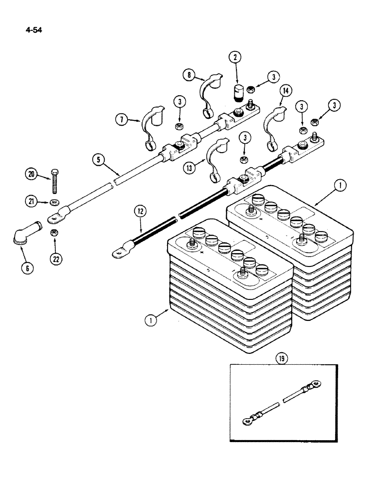 Схема запчастей Case IH 1620 - (4-054) - BATTERY AND BATTERY CABLES (06) - ELECTRICAL