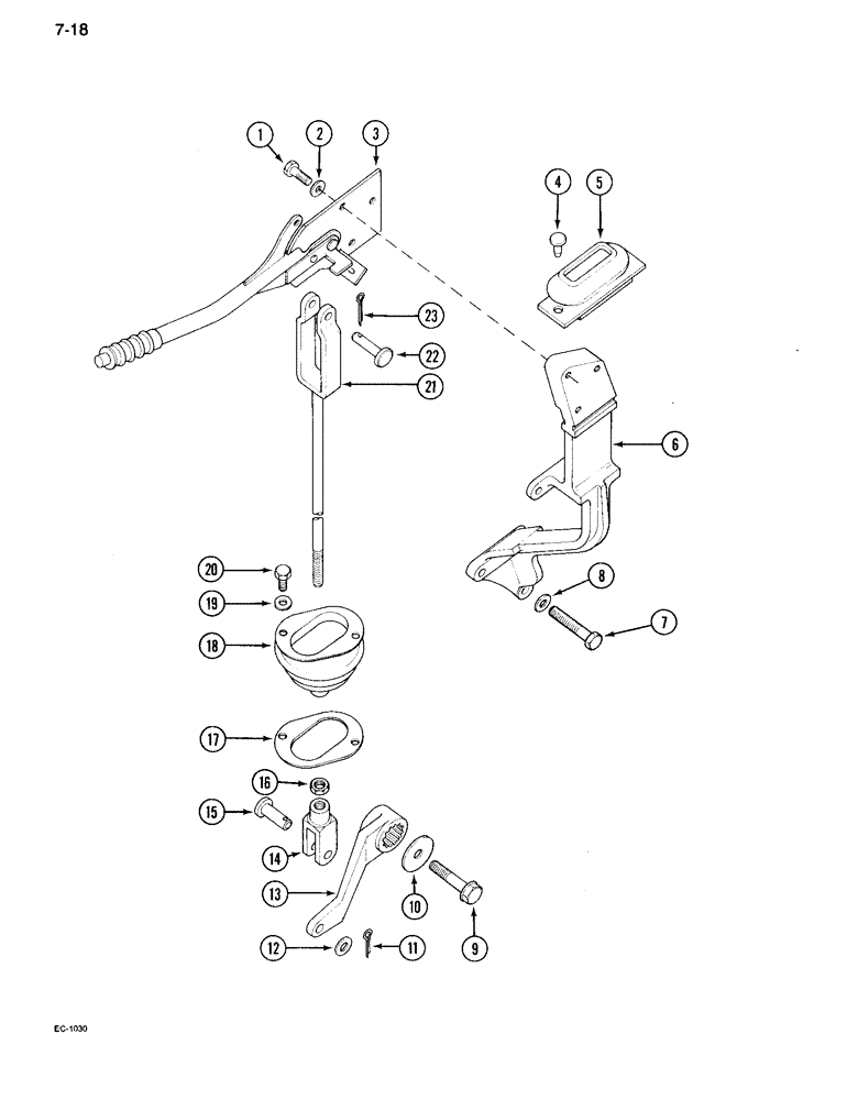 Схема запчастей Case IH 995 - (7-18) - PARK BRAKE LINKAGE, TRACTOR WITH CAB (07) - BRAKES